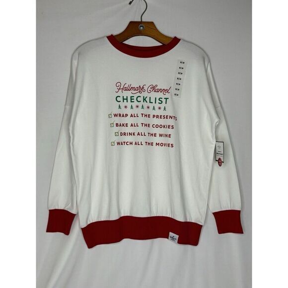 Hallmark Channel Women's Christmas Checklist‎ Sweatshirt ~ New Size S - Picture 1 of 3